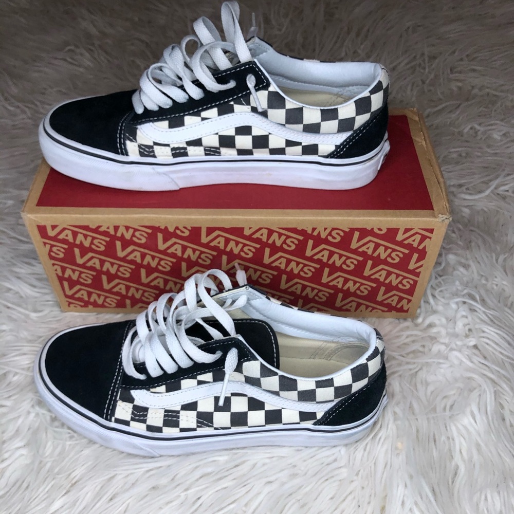 Checkered old skool vans